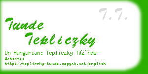 tunde tepliczky business card